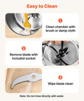 Easy clean steps for Electric Grain Mill Grinder High Speed 2000W Stainless Steel Pulverizer, brush blade socket and wipe cleaner