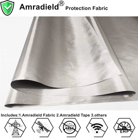 Soft Conductive Shielding Fabric With Copper Nickel Plating For Smart Meters, Faraday Cage Ready, sheet of silver EMI RF Shielding Cloth