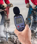 Measuring loudness with Digital Sound Level Meter And Noise Logger For Work And Home, Measures 30 To 130 dBA With 1.5 dB Accuracy.
