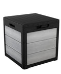 Denali 30 Gallon Resin Outdoor Storage Box And Patio Furniture Side Table For Pool And Garden Accessories Gray And Black