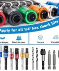Various colored Durable Aluminum Bit Holders For One Quarter Inch Sockets Hex Shank Screwdriver Bit Holder For Impact Driver And Drill Quick Release