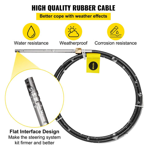 Ultimate Outboard Boat Steering Kit With 14 Ft Control Cable Three Quarter Inch Tapered Shaft Marine Grade Alloy Built For Yachts And Fishing Boats Easy Install Rock Solid Steering On Any Watercraft
