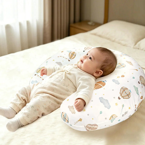 Mom Approved Ultra Soft Nursing Pillow Cover For Breastfeeding Pillows, Stretchy Removable Slipcover With Hidden Zipper, Hot Air Balloon Print