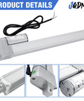 12V High Speed Linear Actuator With 8 Inch Stroke And 66 Lb Load, featuring durable metal casing, IP54 waterproof design.