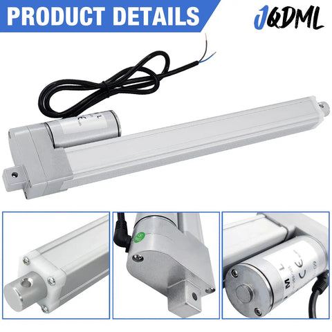 12V High Speed Linear Actuator With 8 Inch Stroke And 66 Lb Load, featuring durable metal casing, IP54 waterproof design.
