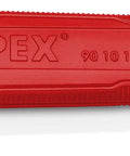 CutiX Universal Snap Knife With Stabilization Bar, 6-1/2 Inch Red Blue Grip, Quick Blade Replacement Without Tools, side view
