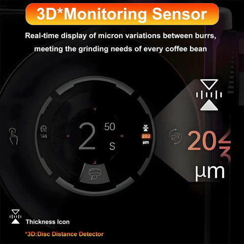 Boost Your Daily Grind Game With This Hardworking Flat Burr Espresso Coffee Bean Grinder multi-display for real-time grinding adjustments.