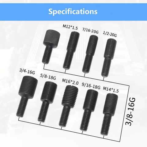 Various bolt sizes of 59 Piece Harmonic Balancer Puller And Installation Tool Kit with Flywheel Remover for GM models