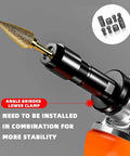 M10 Thread Adapter Set That Turns Your Angle Grinder Into A Sweet Straight Shooter With Heavy Duty Steel Build and stability shown on angle grinder.