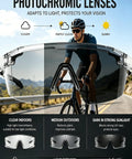 Kickass Photochromic Polarized Safety Glasses With UV400 Protection And Impact Resistant Build For Cycling Driving Work Tasks Ace Eyewear adjusting tint for varying light conditions.
