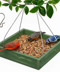 Platform Bird Feeder With Wooden Tray For Outdoor Gardens And Courtyards Hanging Bird Feeder Tray Durable Weather Resistant