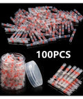 100PCS Rock Solid 100 Pack Heat Shrink Soldering Terminals Insulated Butt Connectors Kit For Electrical Wire Repair And Soldered Sleeve Terminals That Make Your Wiring Job Look Sick And Last Forever Without No Problems At All, clear tube connectors