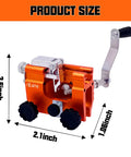 Manual Chainsaw Sharpener Set With Durable Clamp Portable Hand Crank Chain Grinder shown with size measurements