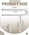 Dimensions of Rock Solid 32X28 Inch Brushed Nickel Toilet Grab Bar With T Shape Leg heavy duty 304 stainless steel safety rail.