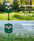 Solar Owl Motion Sensor Deterrent With Ultrasonic Sound And LED Flash Alerts For Outdoor Use Protect Your Garden Yard Patio And Perimeter From Pests Easy Setup Motion Activated Safe For Pets, solar owl on stake