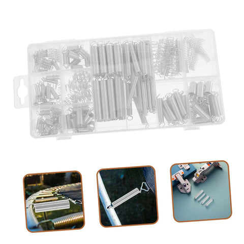 Solid 200 Pc Assorted Spring Kit For Heavy Duty Home Repairs And DIY Projects With Reliable Compression And Extension Springs For Tarpaulins Crafting And Various Hacks, clear storage box