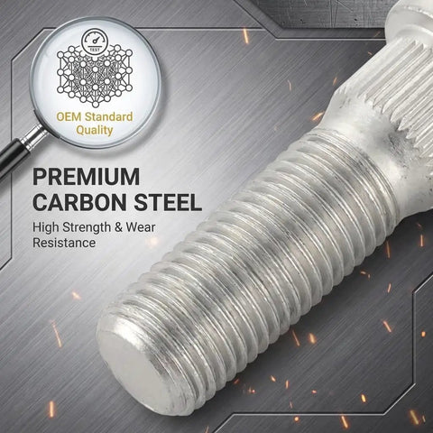 Top Tier 10 Pack M12x1.50x49mm Wheel Studs Heavy Duty Anti Rust Lug Nuts Bolts For Car Hub Replacement Fasteners Silver Oem Style carbon steel wheel stud