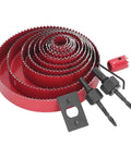 Heavy Duty 17 Pc Hole Saw Kit With Bi Metal Drill Bits For Woodworking And Metal Cutting Jobs Featuring Smooth Stable Operation To Slice Through Plastic Steel Fast Without Vibration Or Hassle In A Handy Carrying Case, red bi metal hole saw set