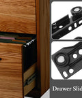 10 Inch Full Extension Drawer Slides Set With Ball Bearing For Smooth Quiet Glide installed on wooden cabinet