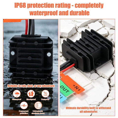 12V To 30V Waterproof Step Up Power Adapter For Starlink Mini, 9-28V Input, 3.5A DC Female Outlet, built tough IP68 rated