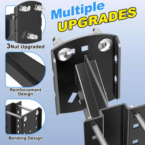 Heavy Duty Trailer Spare Tire Mount Bracket Carrier for Boat and RV with multiple upgrades and T-shaped construction details
