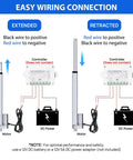 Easy wiring diagram for Beefy 330 Lbs Heavy Duty Solar Tracker Linear Actuator 12V 12 Inch Stroke Waterproof IP54 with metal gears.
