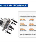 Front Wheel Bearing Hub Assembly With ABS Drop-In Replacement For 2004-2011 Chevy HHR, 5-lug specification details