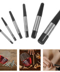 Essential 6-Piece Metal Screw Extractor Set For Broken And Stripped Bolt Removal Perfect For Pros And DIY Gurus Who Need Reliable Fastener Extraction Tools, six black metal extractors in case
