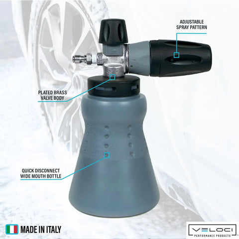PF22 Foam Cannon With Wide Mouth 32 Oz Bottle For Pressure Washer Ideal For Home And Pro Car Washes And Commercial Grade Use Patented Foam Nozzle Delivers Thick Foam For Cars Trucks SUVs And Motorcycles Includes Tubing And Fittings