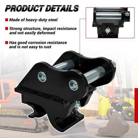 Heavy Duty Quick Hitch Coupler For Mini Excavators Mechanical Quick Change Attachment Fits 0.8 To 3 Ton Diggers 25mm Hole Steel