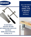 3 In 1 Pro Grade Jeweler's Saw Set With Frame And 144 Blades, Wooden Pin Clamp For Wood And Metal, DIY Silver Blade Black Handle