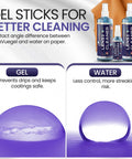 Front view of ULTRAVUE eyeglass gel lens cleaner kit with 2x8oz bottles, 1x2oz bottle, and microfiber cloths