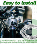 Universal Dope 40 Piece CV Boot Clamp Kit In 304 Stainless Steel With 20 Small And 20 Large Adjustable Crimp Clamps For Axle CV Joint Boots Perfect For Auto Repair And DIY Projects; close-up showing easy installation on metal pipe.