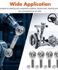 Shop Built Hot Rod Hardware Featuring Half Inch Chromoly Heim Joint Rod Ends for steering, suspension, and traction bar applications.