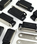 Heavy Duty Magnetic Cabinet Door Catches Pack Of 12 With Mounting Screws, Fifteen Pound Hold Per Magnet, Black Finish