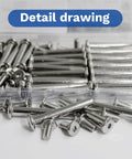 30 Sets M5 x 40mm Stainless Steel Furniture Joint Connector Bolts And Cap Nuts Kit with Flat Hex Socket Allen Screws displayed