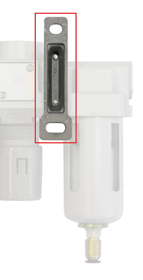 Heavy Duty Air Filter Regulator Combo With Three Quarters Inch NPT, Poly Bowl And Metal Guard, shown with mounting bracket