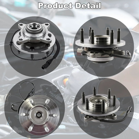 Pair Front Wheel Hub And Bearing Assemblies 515079 For 2005 To 2008 F150 4WD 6 Stud And 2006 To 2008 Mark LT