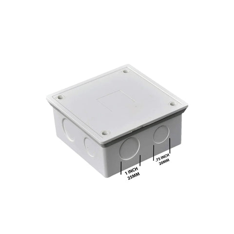 4X4X3 Inch White PVC Junction Box For Electrical Conduit, Heavy Duty Plastic Junction Box With Pre Molded Knockouts
