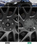 4 Pack Wheel Center Cap Kit For Model 3 2024 Highland 18 Inch Wheels Matte Black Hub Covers Before and After
