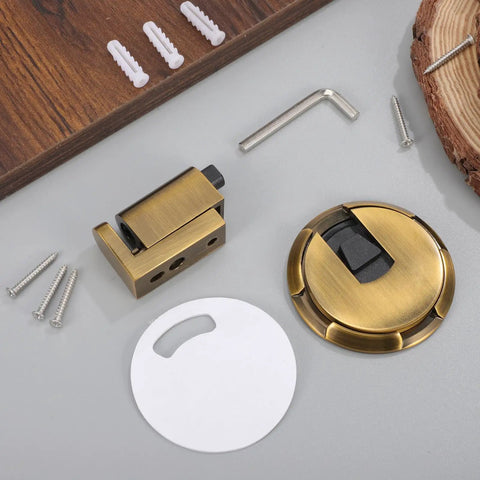 Heavy Duty Windproof Mechanical Door Stopper With Adhesive Install Zinc Alloy Floor Gate Hardware Adjustable Height