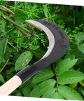 Long Handle Hand Scythe For Weed Removal And Grass Control Manganese Steel Weeding Tool with wood handle in garden use