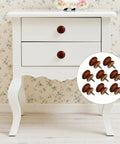 Solid Wood Cabinet Knob Set With Vintage Door Handles Self Tapping Easy Install Cupboard Dresser Knobs Wood Furniture Pulls For Cabinets And Doors Door Pull Handles 8 Pieces on white dresser