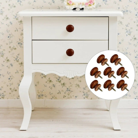 Solid Wood Cabinet Knob Set With Vintage Door Handles Self Tapping Easy Install Cupboard Dresser Knobs Wood Furniture Pulls For Cabinets And Doors Door Pull Handles 8 Pieces on white dresser