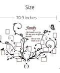 Antler Themed Family Tree Wall Art For Living Room With 3D Removable Picture Frame Collage, DIY Acrylic Stickers Featuring A Deer Head And The Family Like Branches On A Tree Quote For Cozy Home Decor, 70.9 x 52.9 inches size