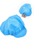 Five Pack Blue Anti Static Cleanroom Working Hat Built With Breathable Mesh And Heavy Duty Polyester For Electronics Factories Food Prep Zones And Paint Studios Offering Sick Airflow And Chill Fit All Day Long, showing a soft blue hat with elastic band.
