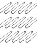 Uonlytech 50 Pack High Strength Safety Pins For Cardigans Shawls Heavy Duty Iron, black steel pins arranged in rows.