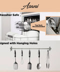25-Piece Stainless Steel Kitchen Utensil Set With Nonstick Ready Tools Rust-Resistant And Dishwasher Safe hanging and in dishwasher