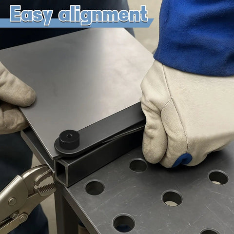 Worker using 5 Piece Hole Finder And Sheet Metal Duplicator Kit With Guide Pins for no guesswork hole alignment on metal sheet