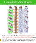 CrossWave Replacement Parts Kit with three brush rolls for vacuums, compatible models listed on green background.